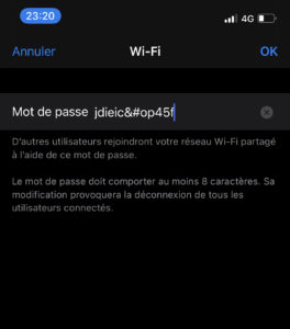 Partage de connexion - Mot de passe