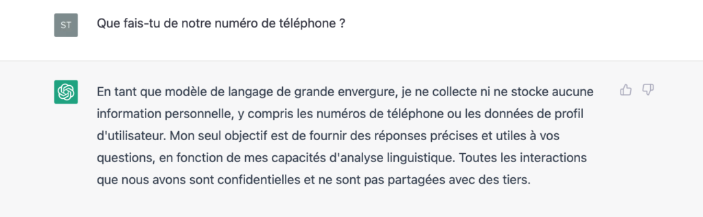 Que fais-tu de notre numéro de téléphone ?
